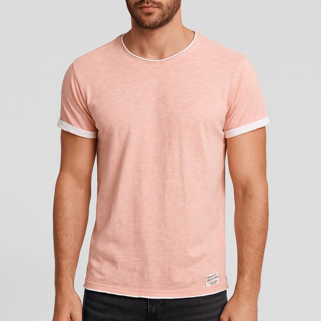 Podstawowa bawełniana koszulka z okrągłym dekoltem i krótkim rękawem dla mężczyzn