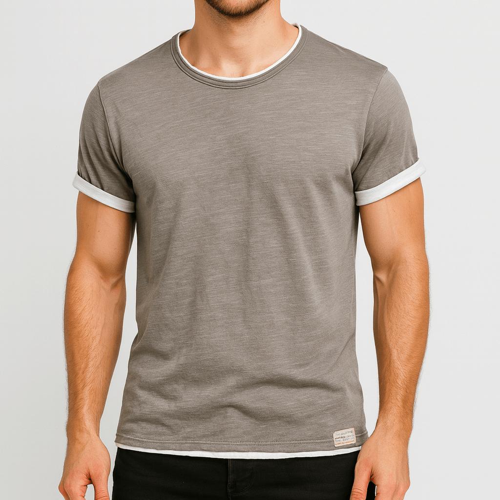 Podstawowa bawełniana koszulka z okrągłym dekoltem i krótkim rękawem dla mężczyzn
