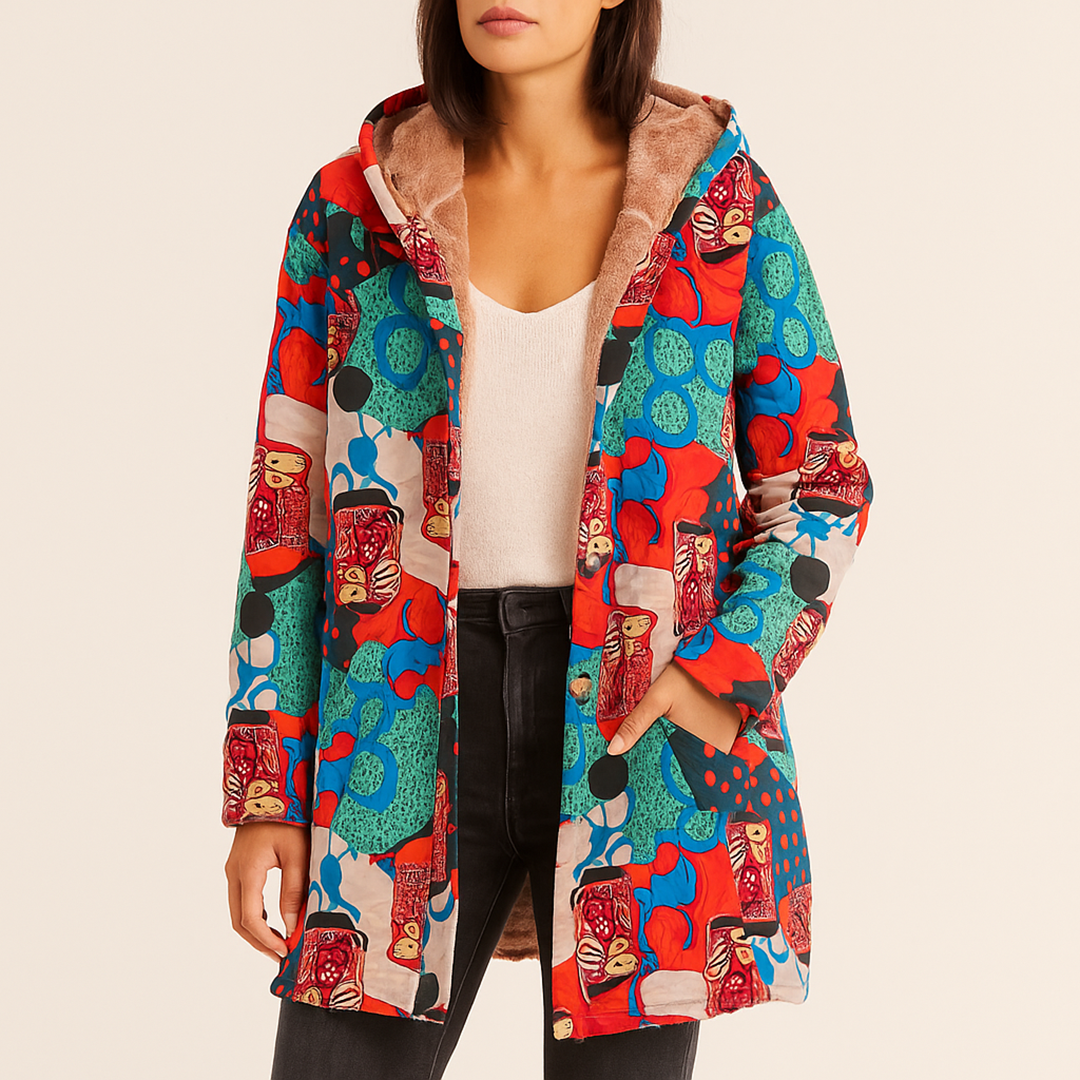 Polarowa Kurtka Z Kapturem Dla Kobiet | Z Nadrukiem