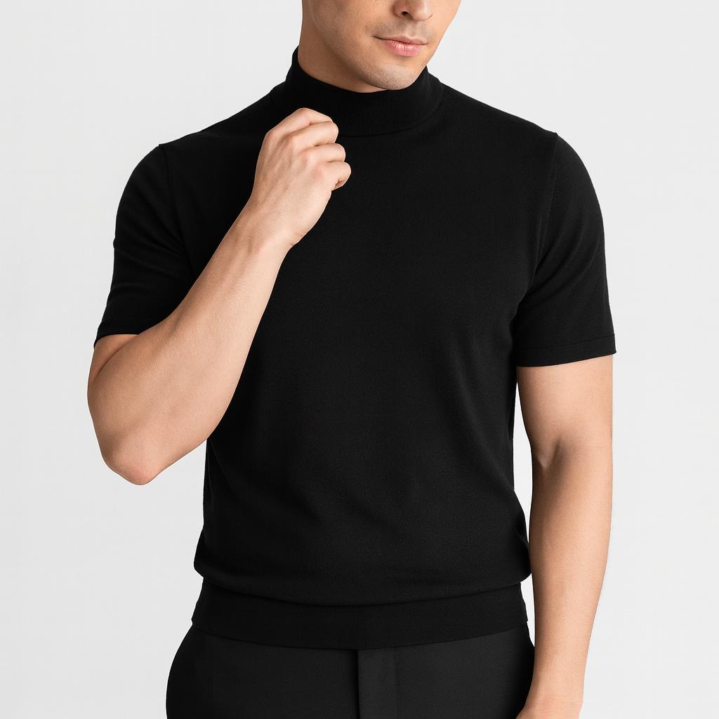 Prosta i wygodna koszula z golfem dla mężczyzn – łatwa do noszenia na co dzień