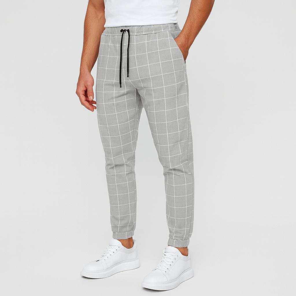 Spodnie w kratę dla mężczyzn - luźny krój, codzienny styl i wygoda
