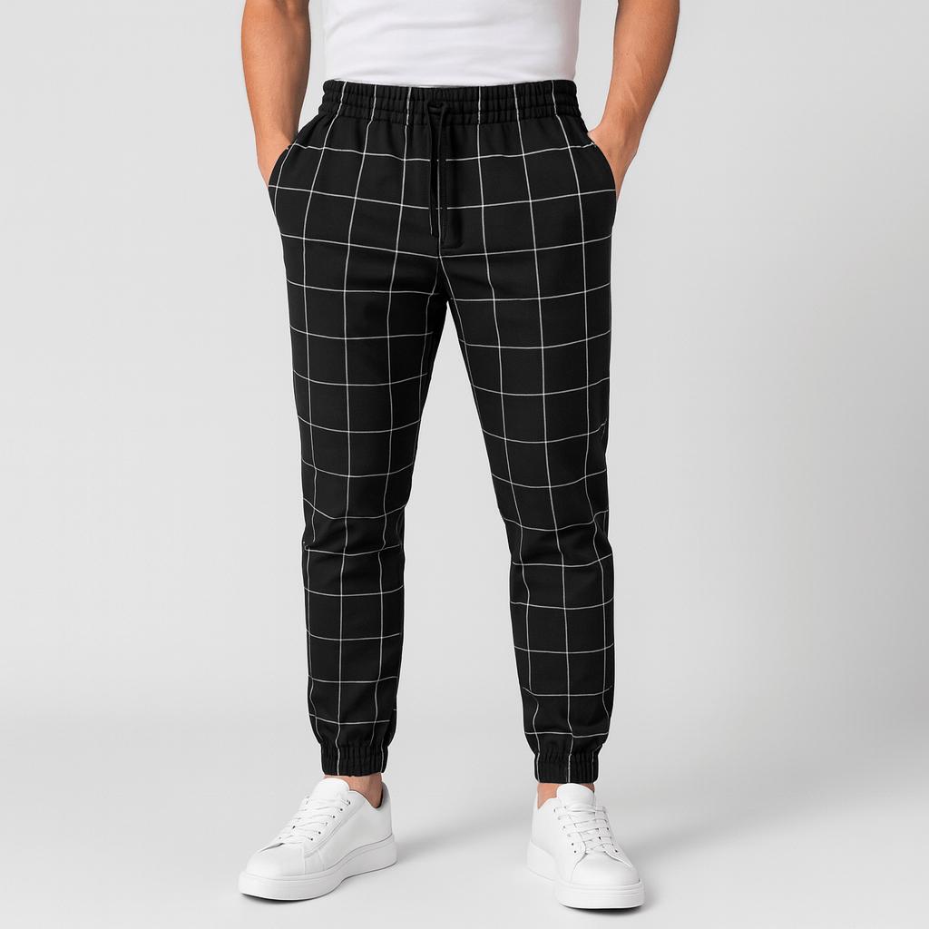 Spodnie w kratę dla mężczyzn - luźny krój, codzienny styl i wygoda