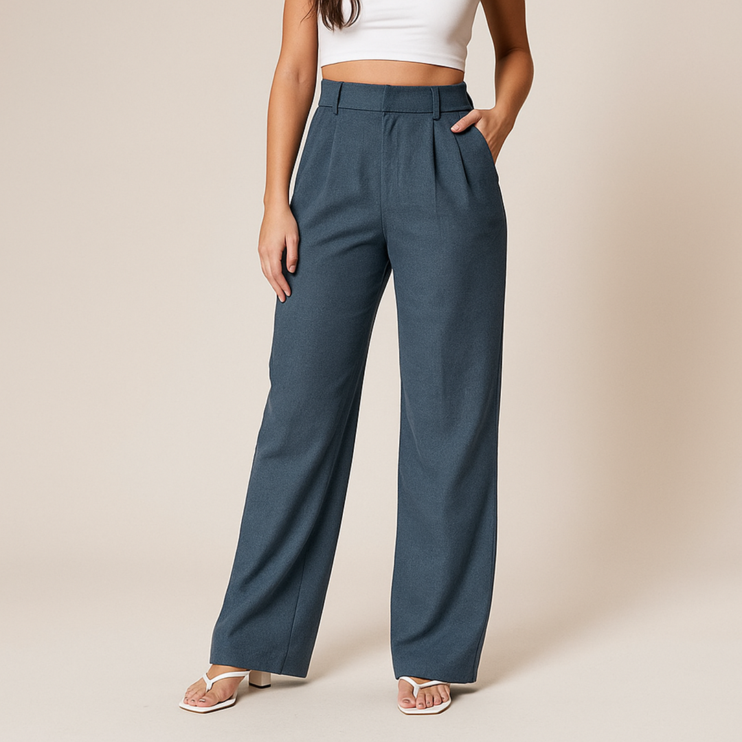 Spodnie Z Wysokim Stanem Dla Kobiet | Luźny Krój