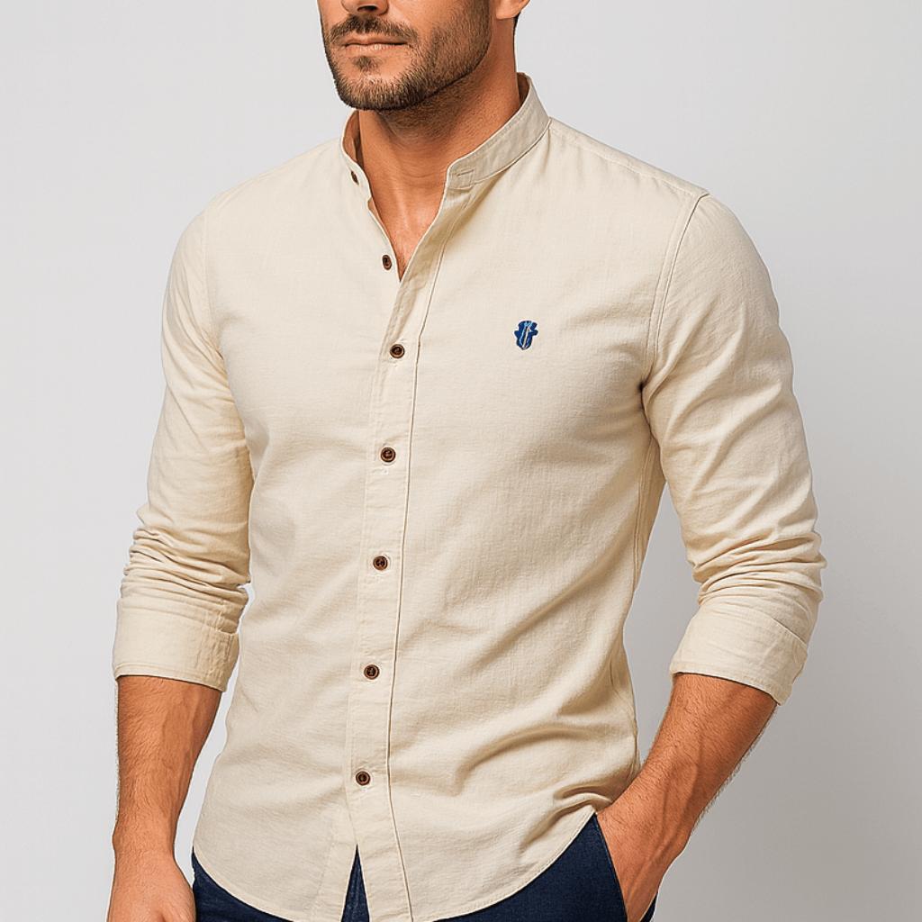 Stylowa koszula z długim rękawem i guzikami dla mężczyzn – dopasowany krój