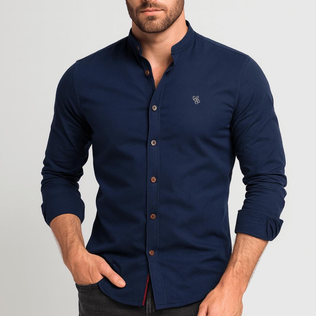 Stylowa koszula z długim rękawem i guzikami dla mężczyzn – dopasowany krój