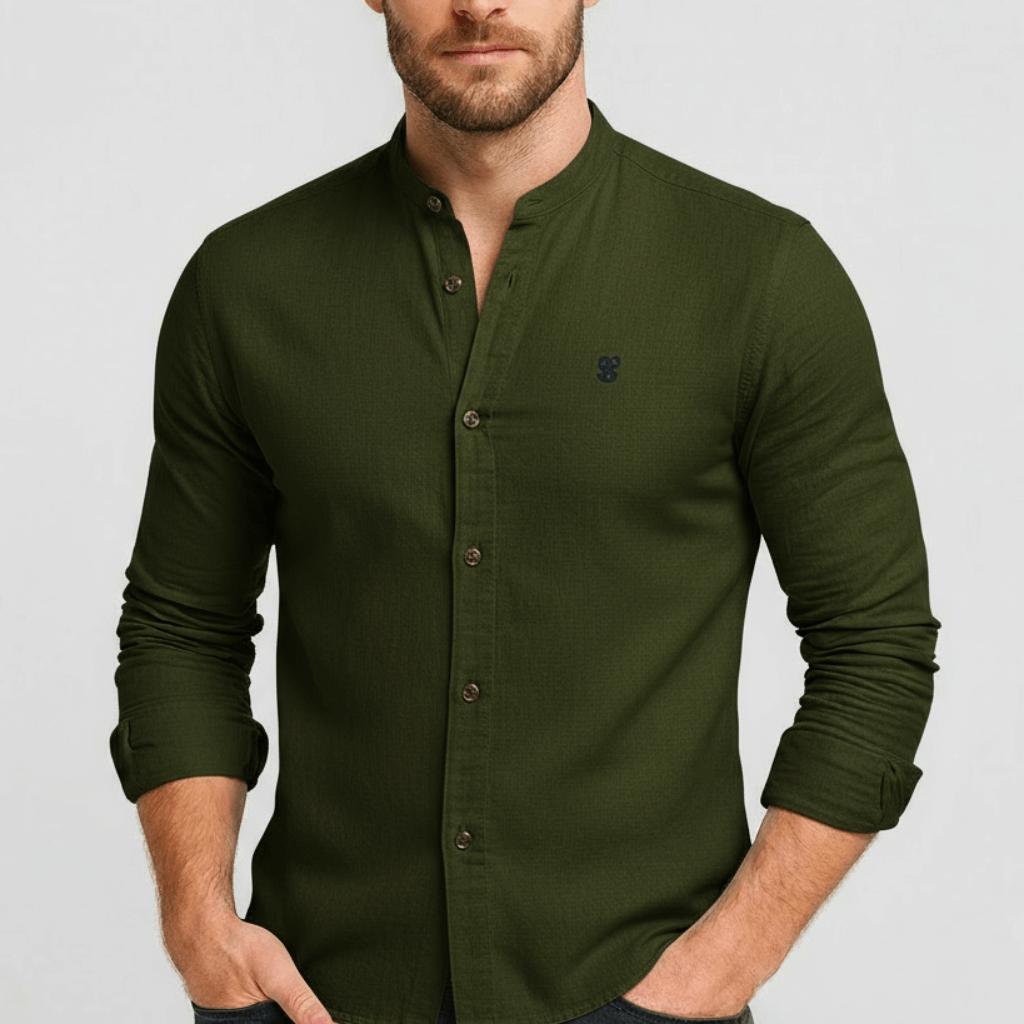 Stylowa koszula z długim rękawem i guzikami dla mężczyzn – dopasowany krój