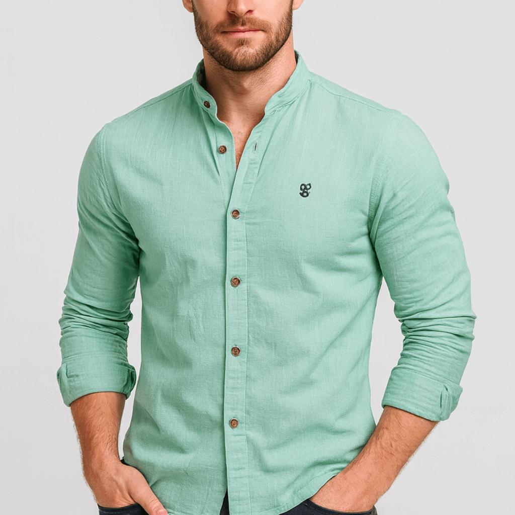 Stylowa koszula z długim rękawem i guzikami dla mężczyzn – dopasowany krój