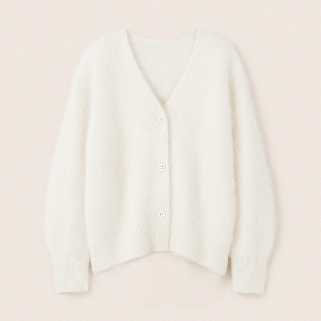 Damski Zimowy Kardigan Z Dekoltem W Serek | Długi Rękaw