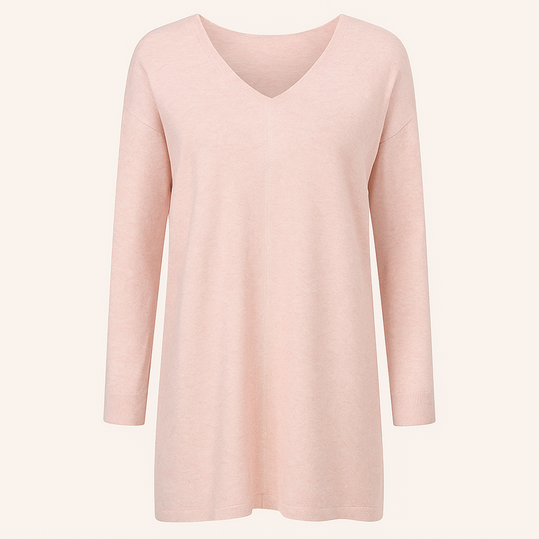 Damski Oversize Sweter Z Dekoltem W Serek | Codzienny