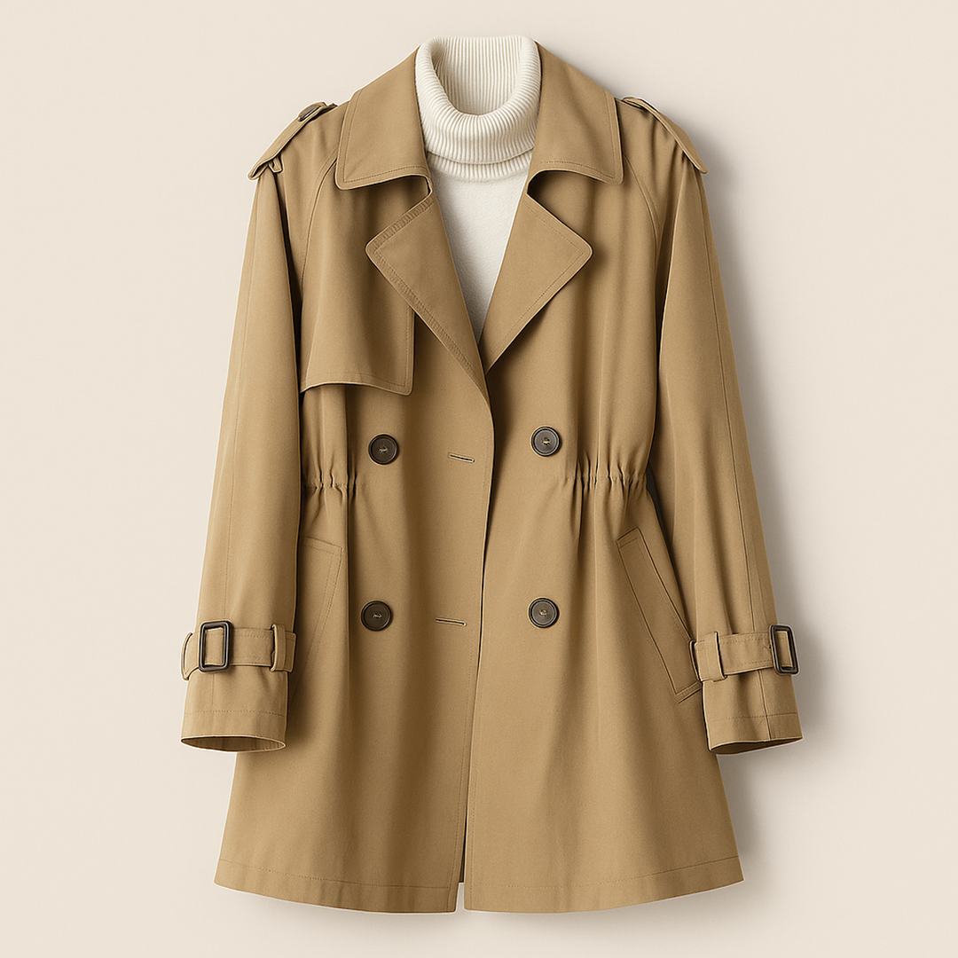Codzienny Płaszcz Trencz Dla Kobiet | Dwurzędowy