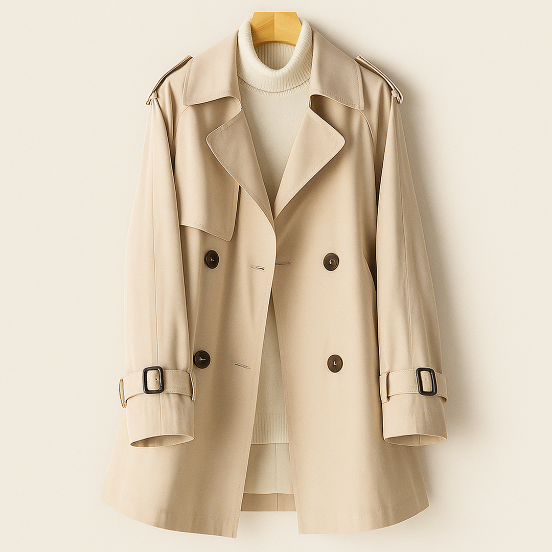 Codzienny Płaszcz Trencz Dla Kobiet | Dwurzędowy