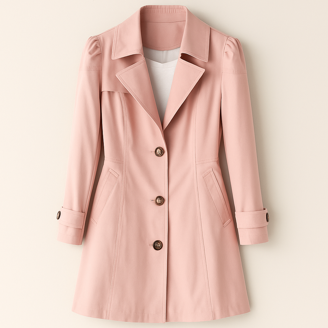 Damski Codzienny Zimowy Płaszcz Trencz | Na Guziki