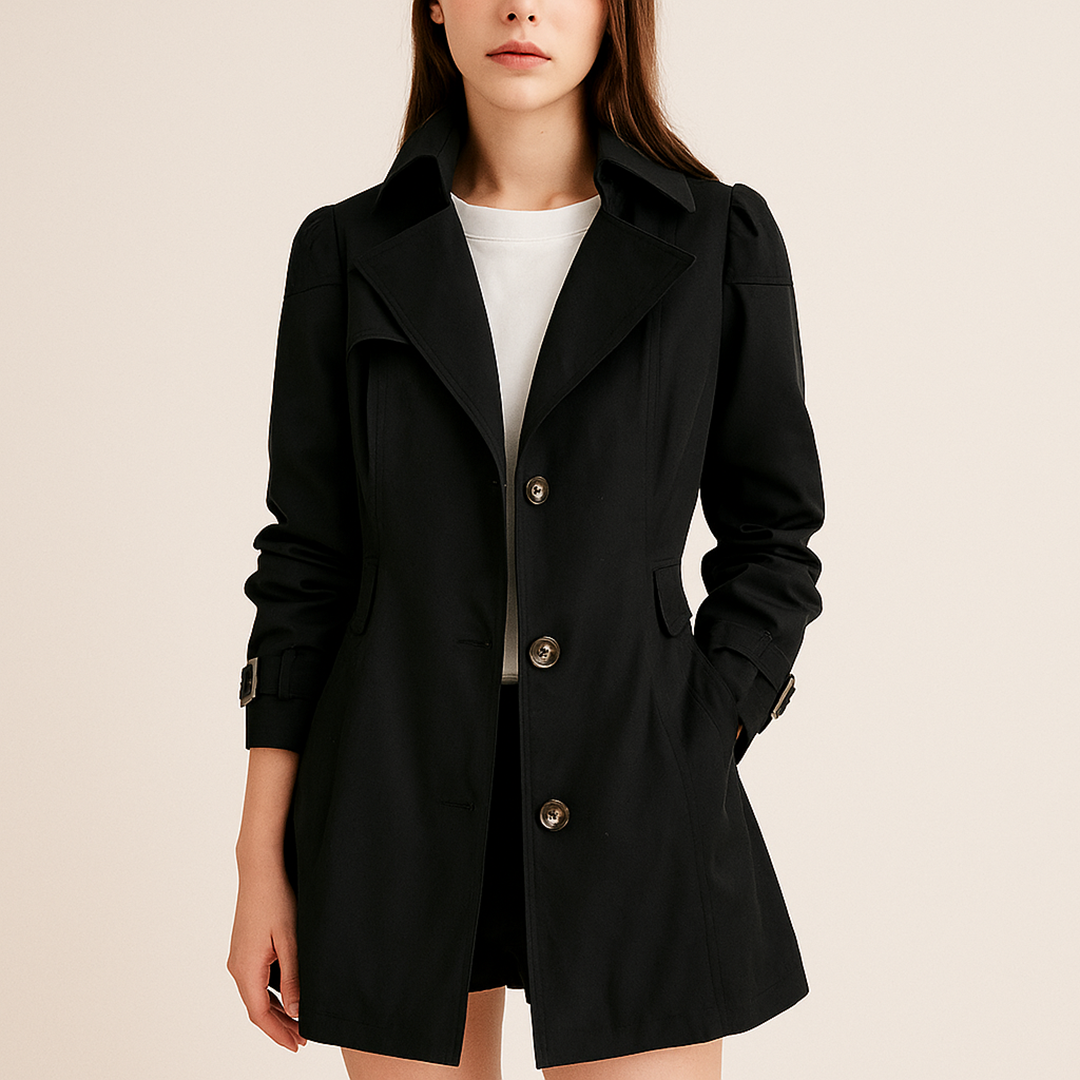 Damski Codzienny Zimowy Płaszcz Trencz | Na Guziki