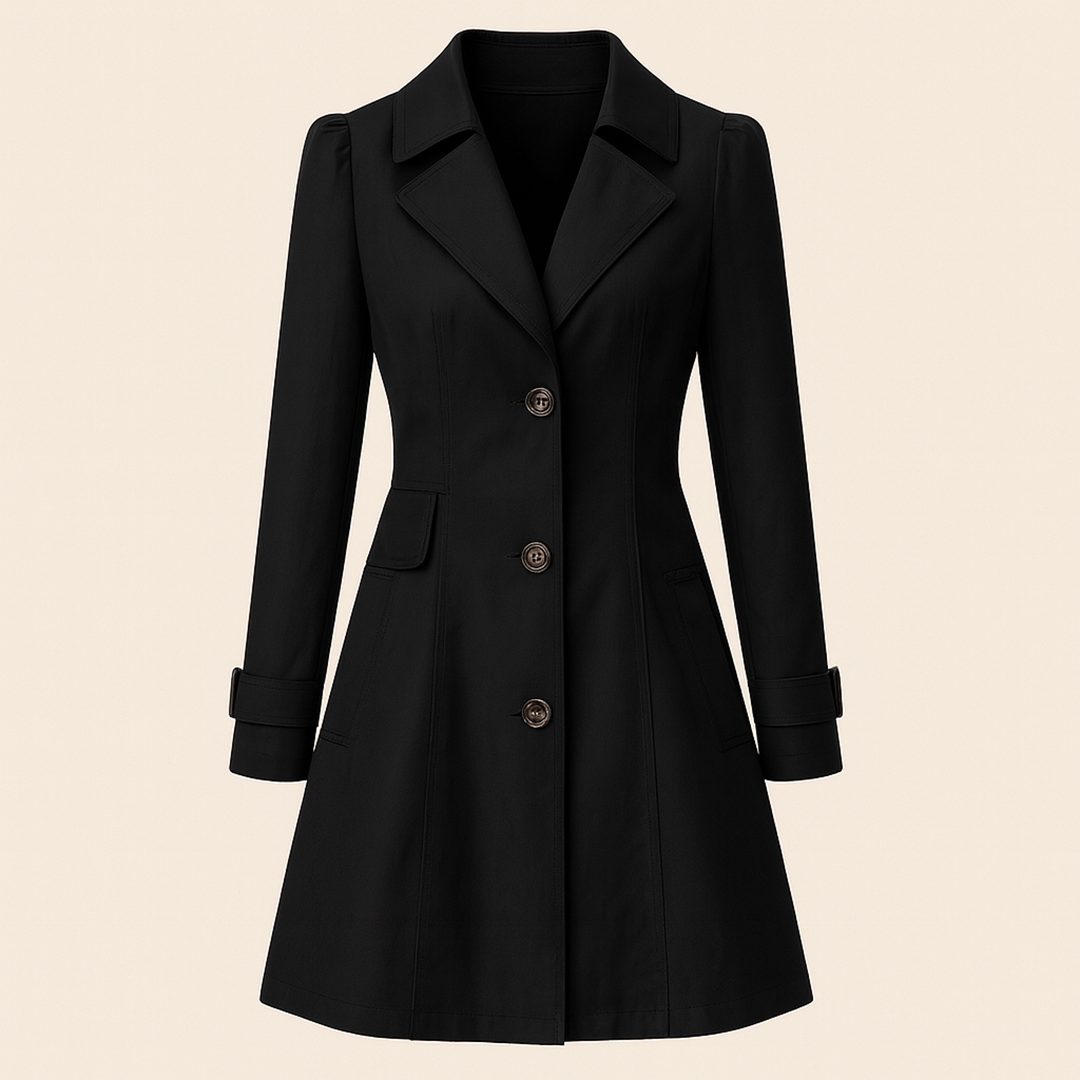 Damski Codzienny Zimowy Płaszcz Trencz | Na Guziki