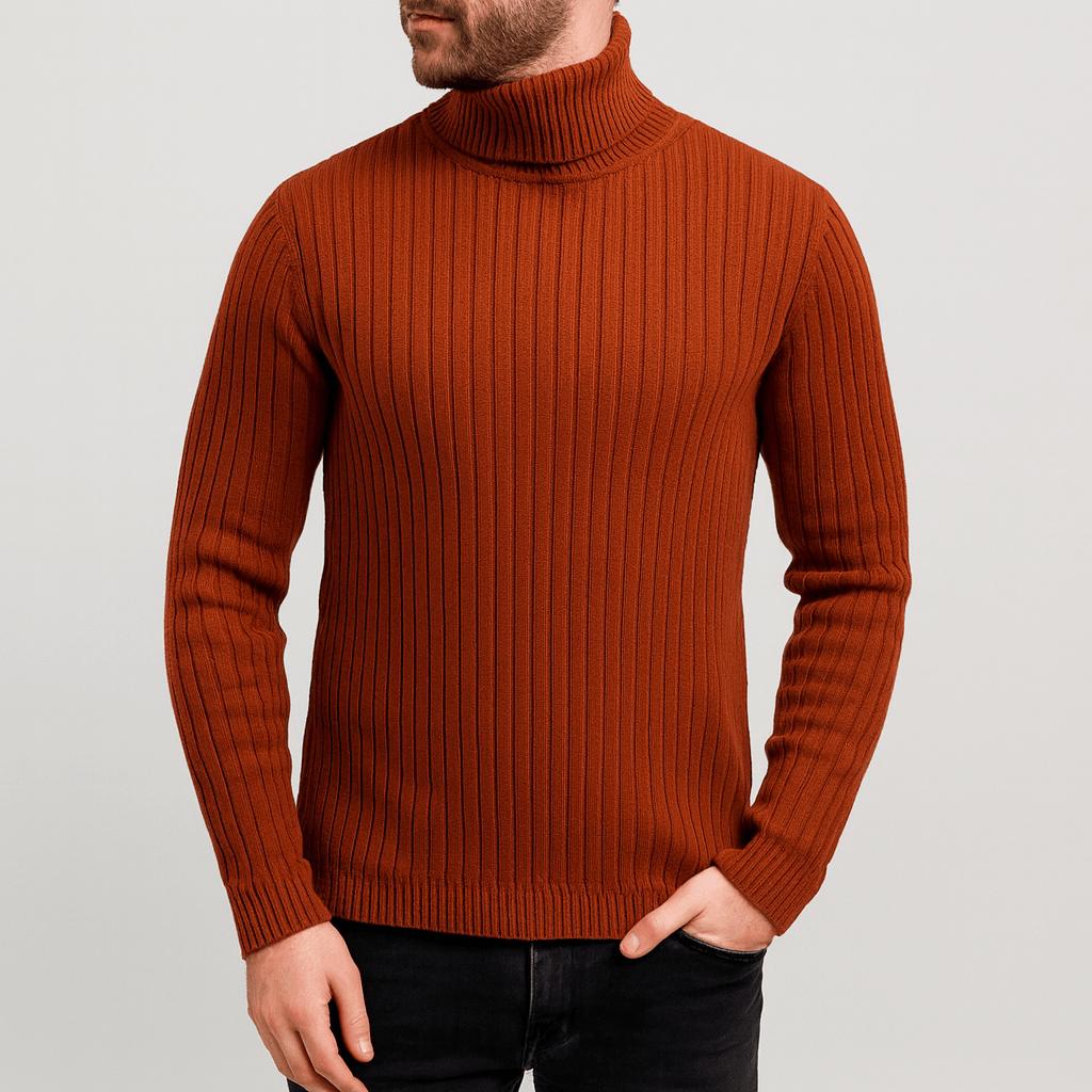 Wąski, lekki sweter z golfem z wełny merynosów – klasyczna warstwa