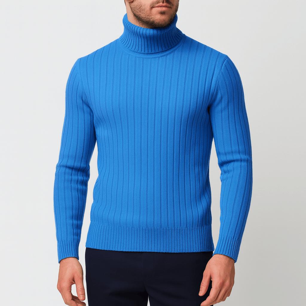 Wąski, lekki sweter z golfem z wełny merynosów – klasyczna warstwa