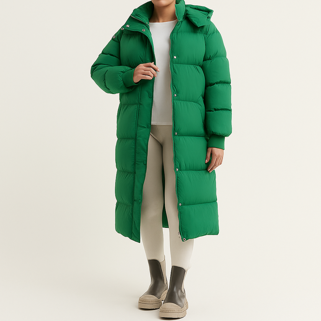 Długi Puchowy Płaszcz Dla Kobiet | Zima