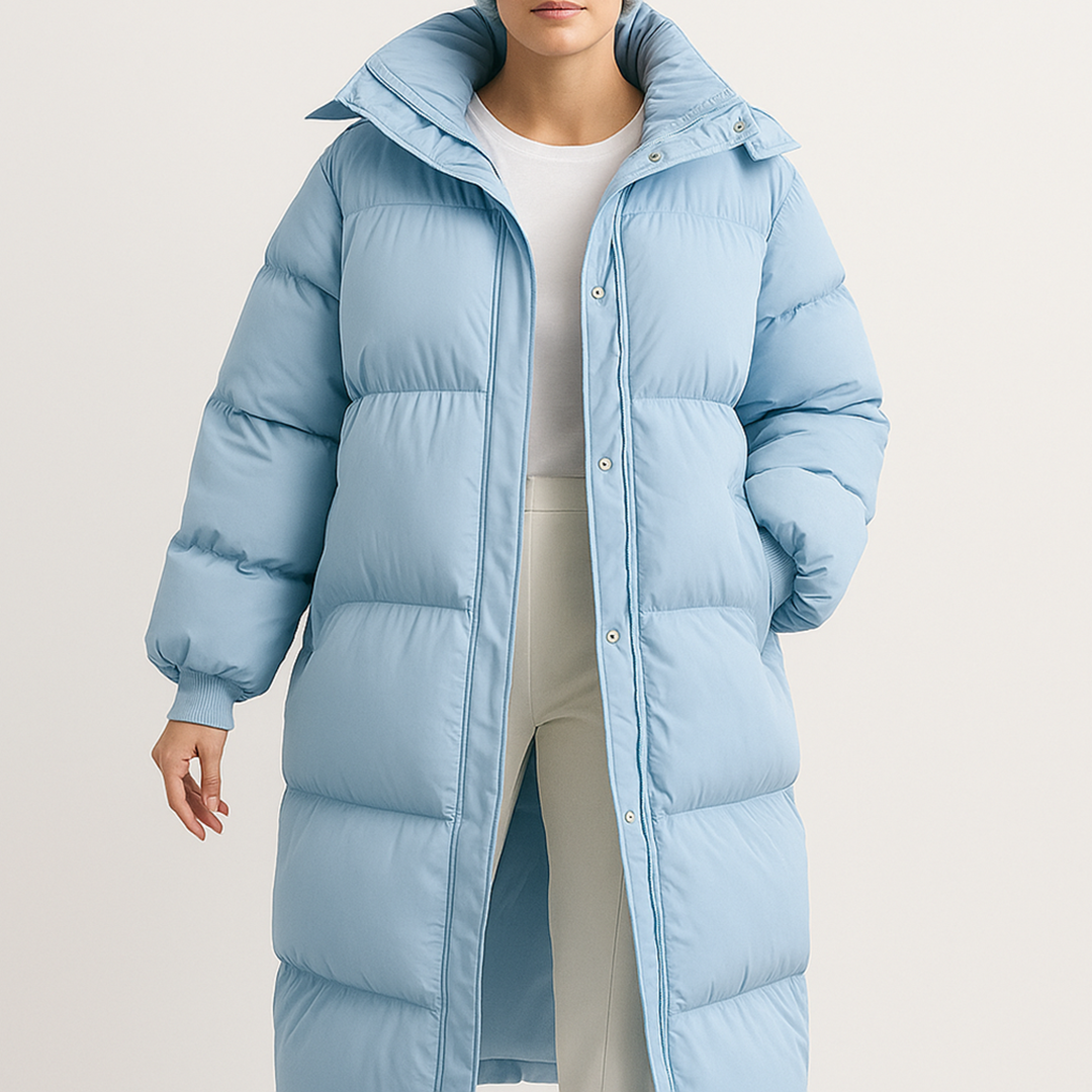 Długi Puchowy Płaszcz Dla Kobiet | Zima