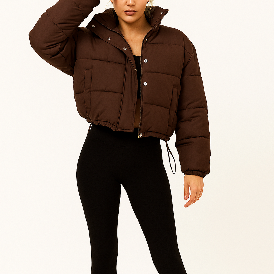 Damska Puchowa Kurtka Z Kapturem | Krótka