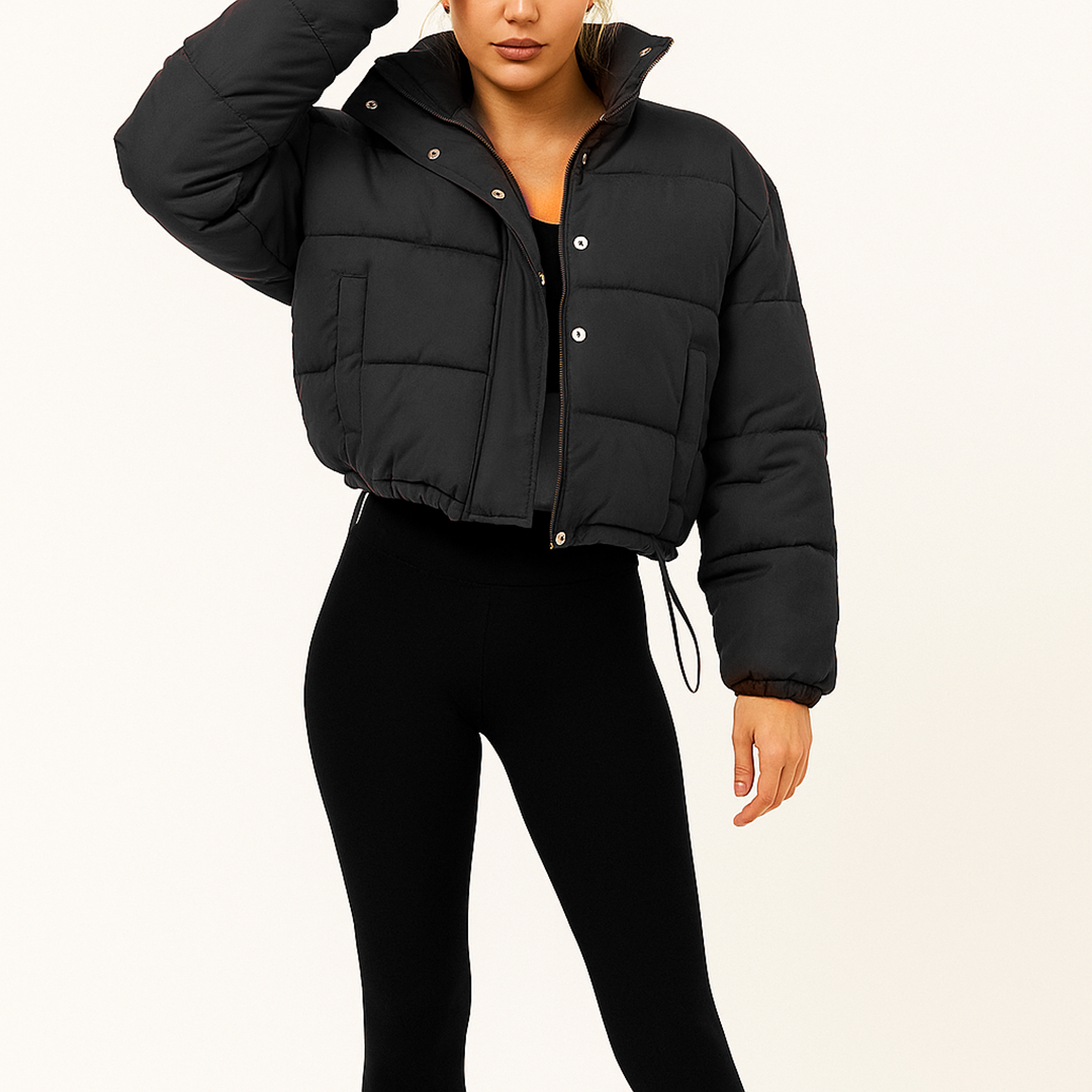 Damska Puchowa Kurtka Z Kapturem | Krótka