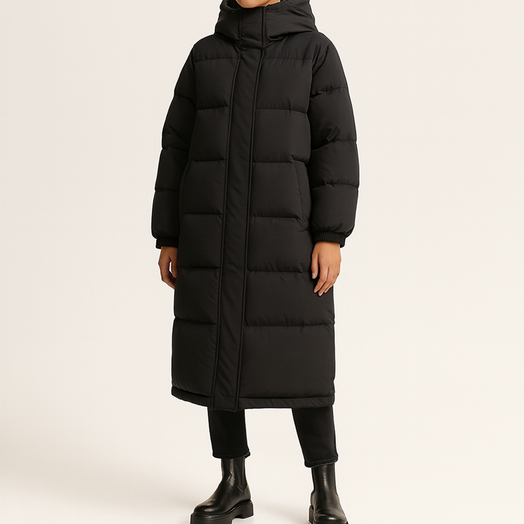 Długi Puchowy Płaszcz Dla Kobiet | Stylowy