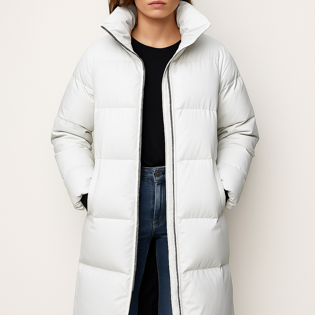 Długi Puchowy Płaszcz Dla Kobiet | Stylowy
