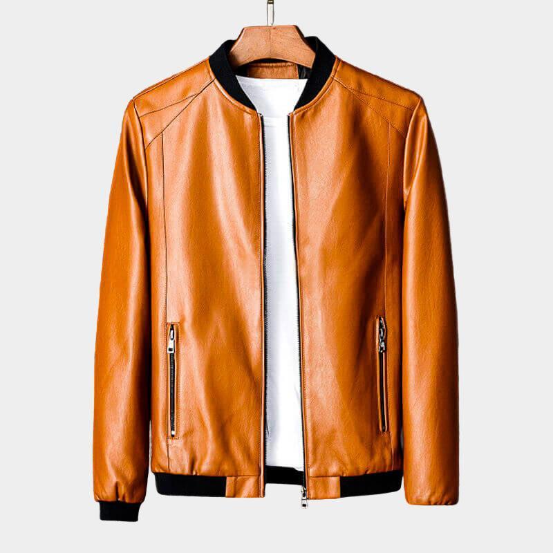 Włoski design z podszewką i wygodną skórzaną kurtką dla mężczyzn