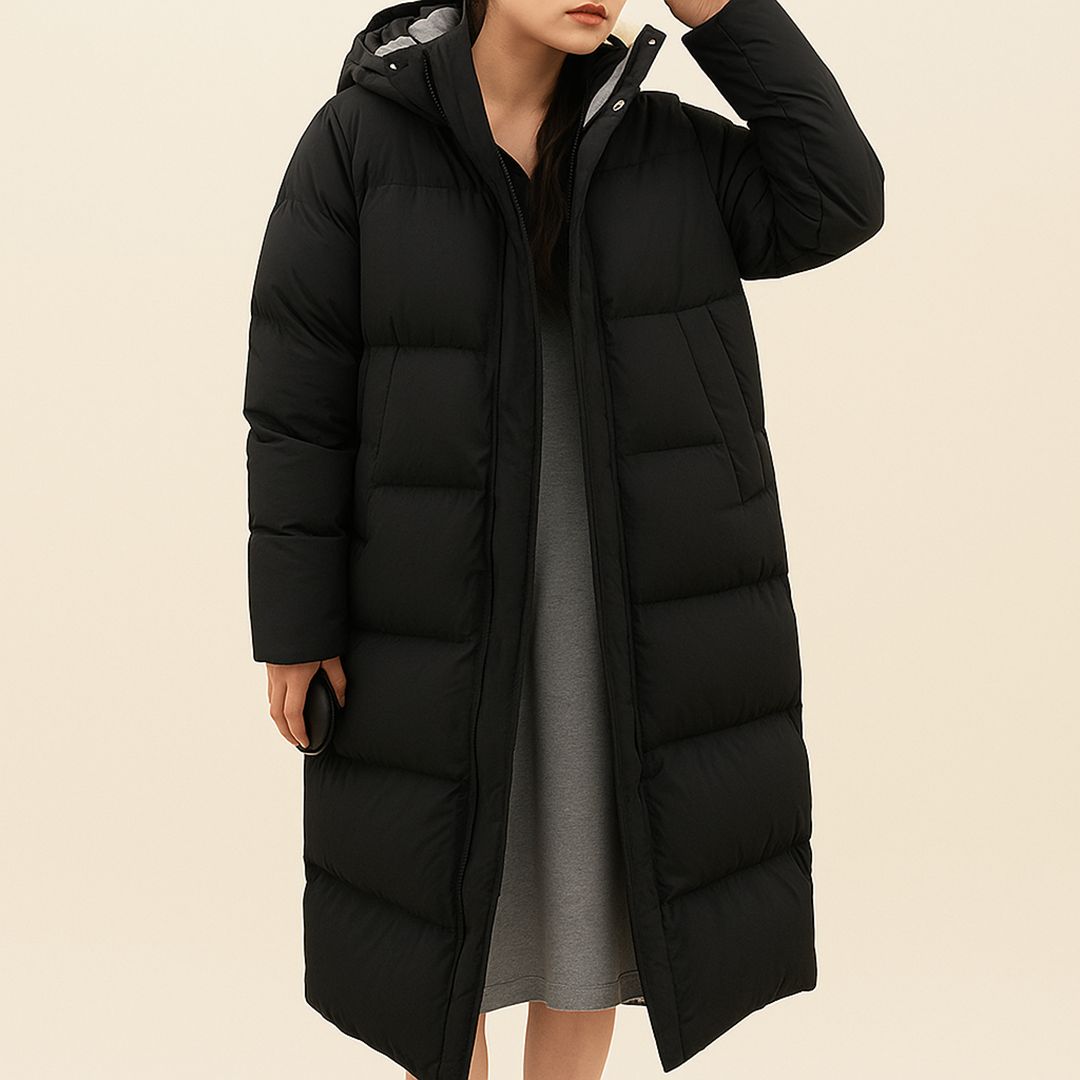 Zimowa Puchowa Kurtka Dla Kobiet | Długi Rękaw