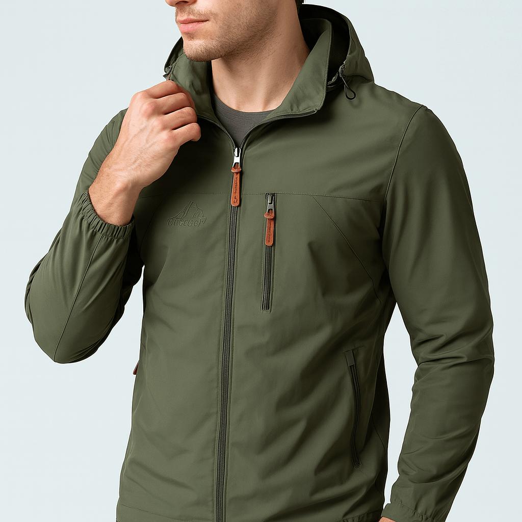 Wodoodporna i wiatroszczelna kurtka zewnętrzna zapinana na zamek