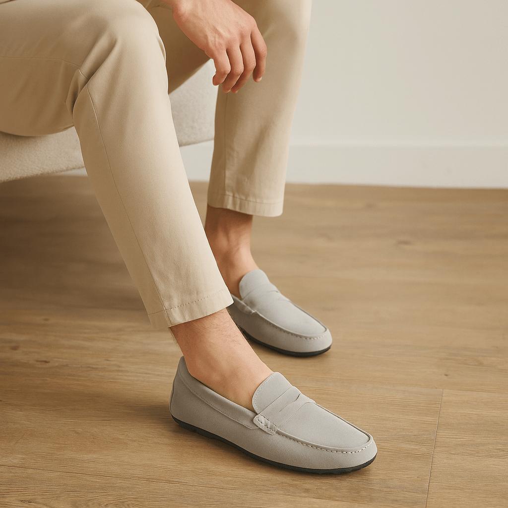Zamszowe mokasyny wsuwane dla mężczyzn - lekkie, oddychające i wygodne