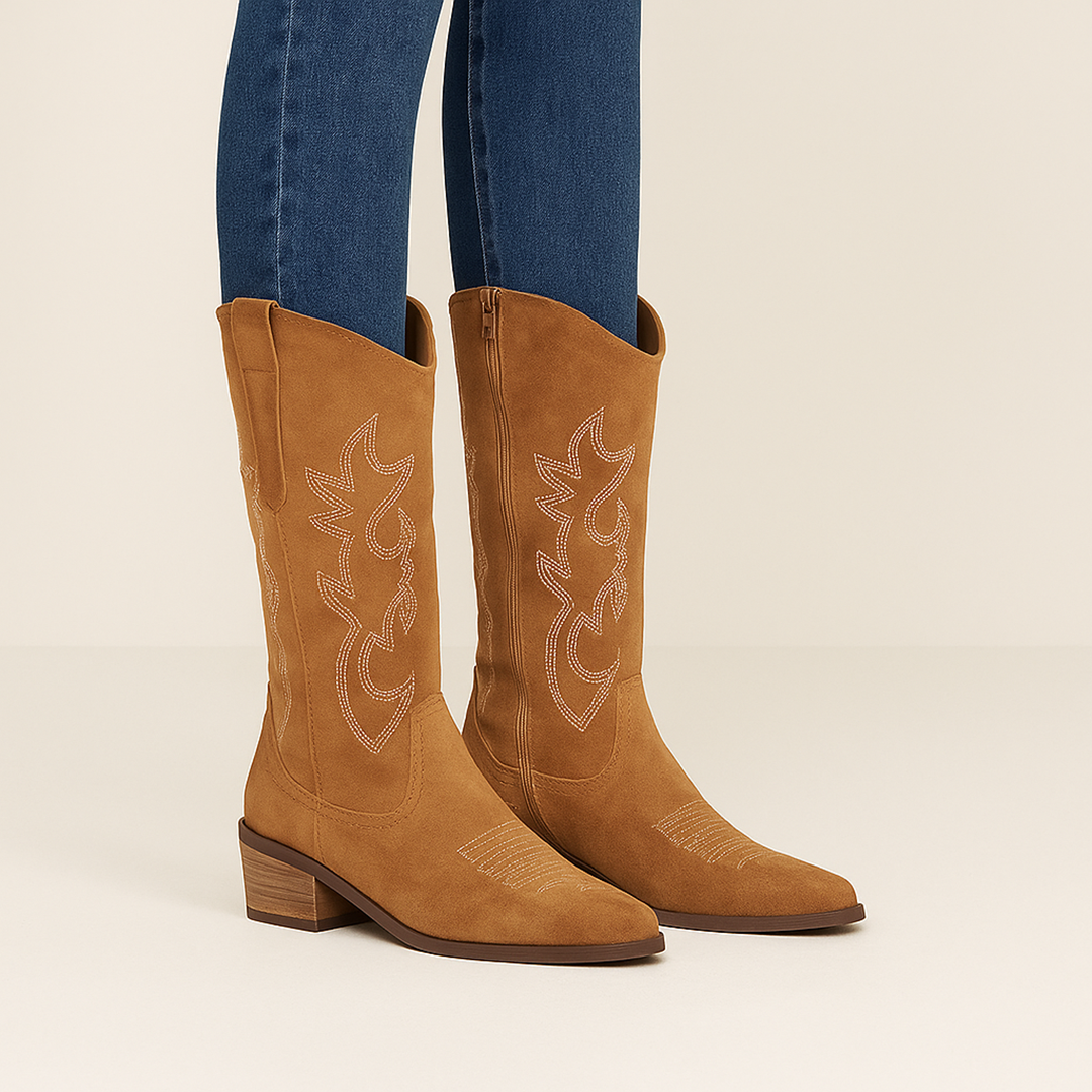 Zamszowe Kozaki Kowbojskie Dla Kobiet | Stylowe