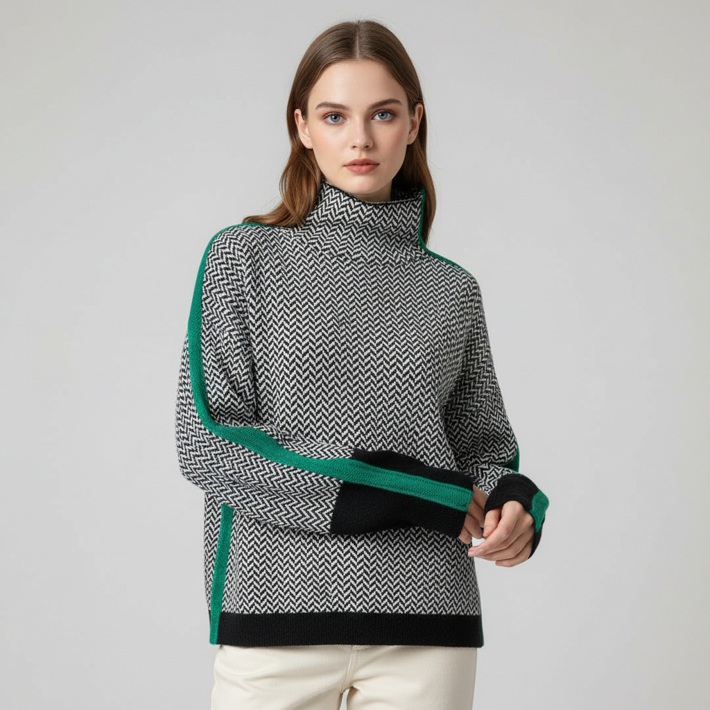 Golf z kontrastującymi paskami