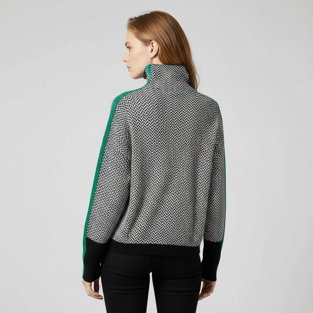 Golf z kontrastującymi paskami