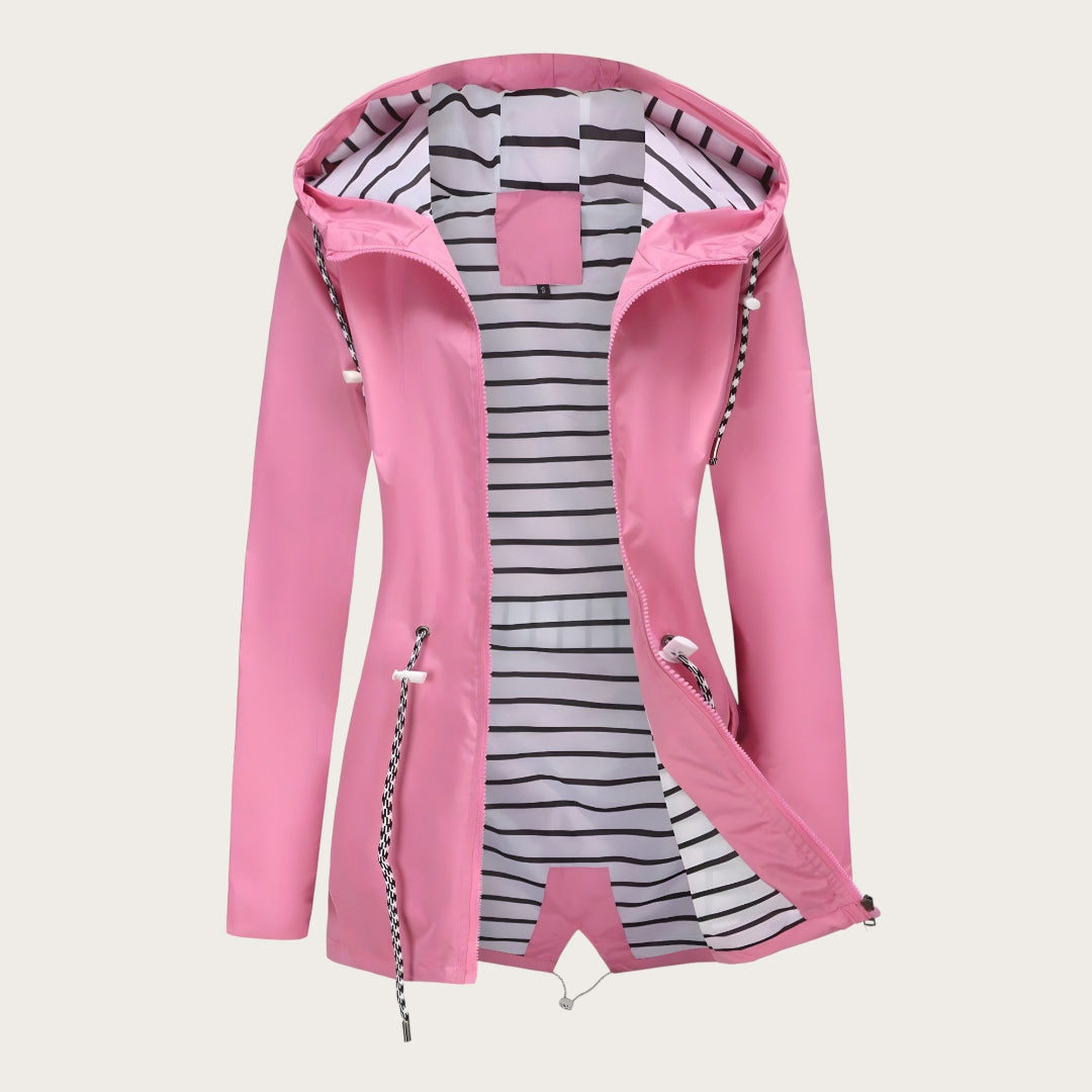 Damska Kurtka Przeciwdeszczowa Z Zamkiem Błyskawicznym | Długie Rękawy