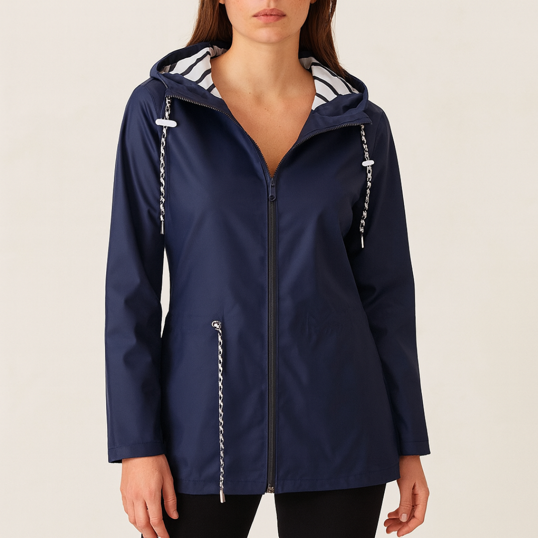 Damska Kurtka Przeciwdeszczowa Z Zamkiem Błyskawicznym | Długie Rękawy