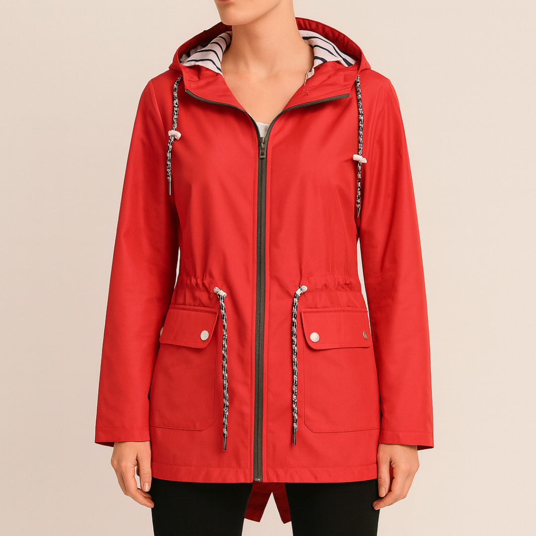 Damska Kurtka Przeciwdeszczowa Z Zamkiem Błyskawicznym | Długie Rękawy