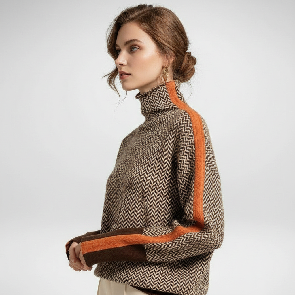 Golf z kontrastującymi paskami