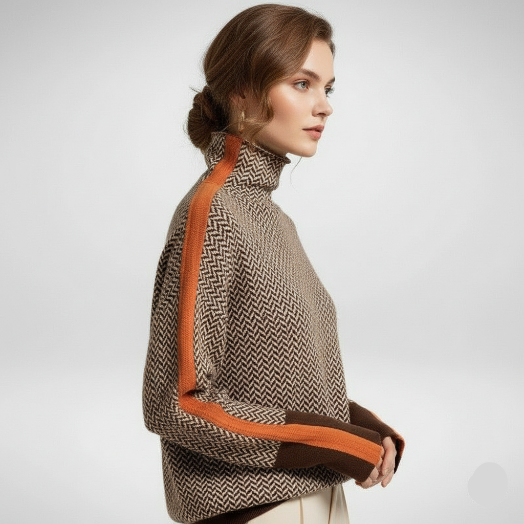 Golf z kontrastującymi paskami