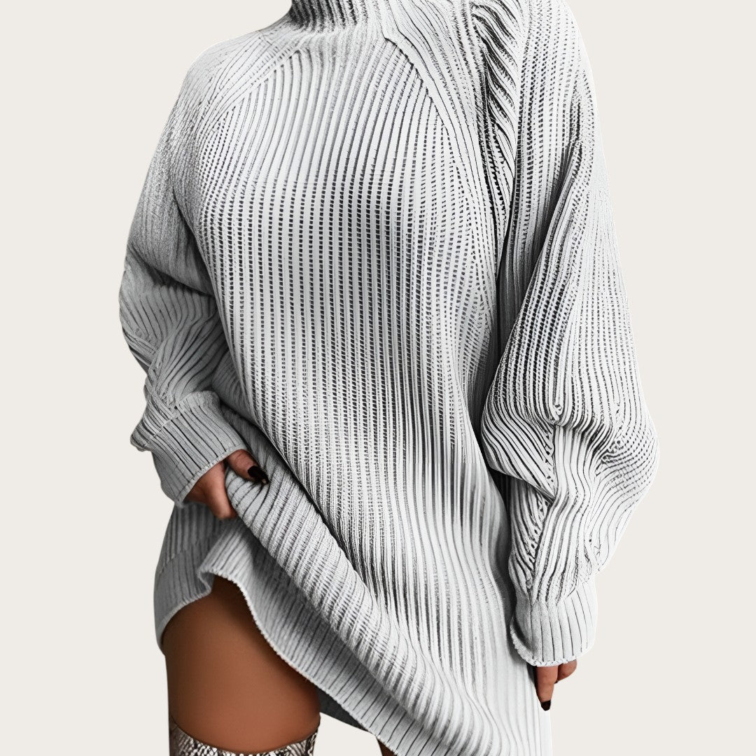 Damska Dzianinowa Sukienka Z Golfem | Zima