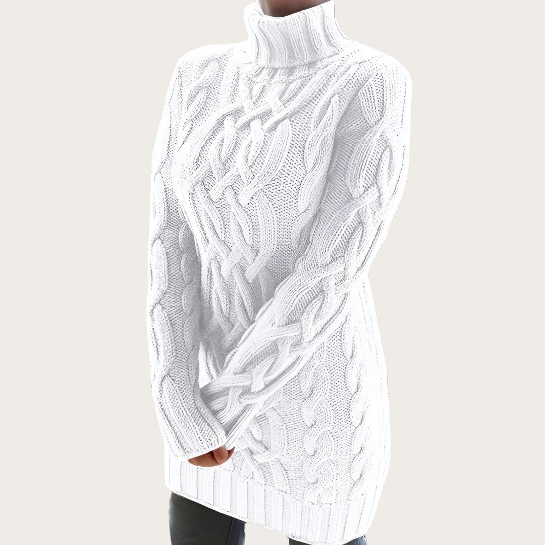 Oversize Damska Sukienka Dzianinowa | Długi Rękaw