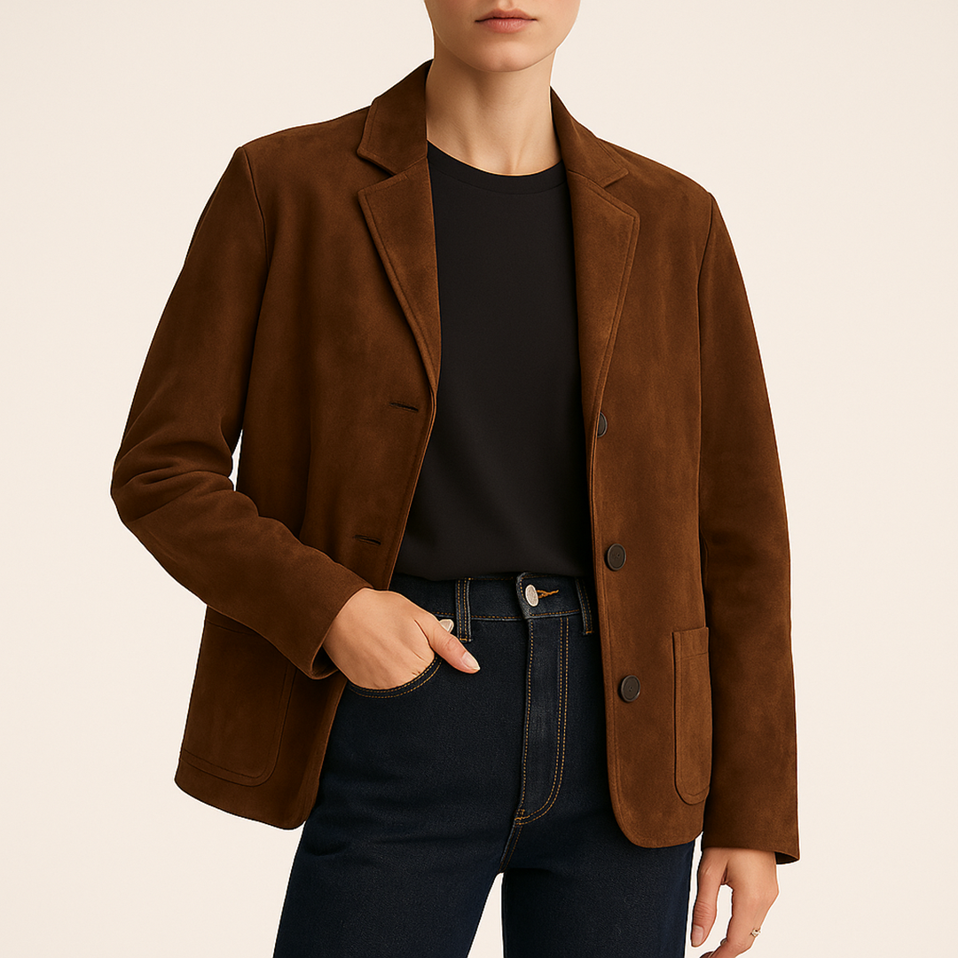 Nowoczesna Damska Kurtka Zamszowa | Zima