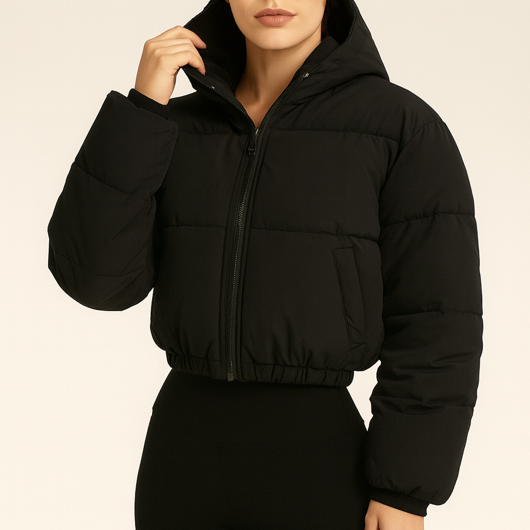 Stylowa Krótka Puchowa Kurtka | Na Zamek