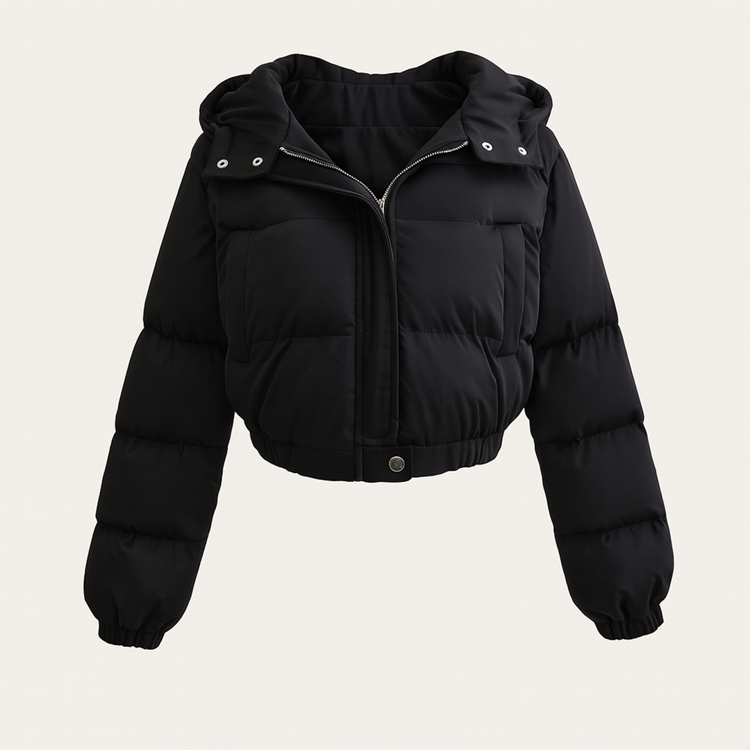 Stylowa Krótka Puchowa Kurtka | Na Zamek