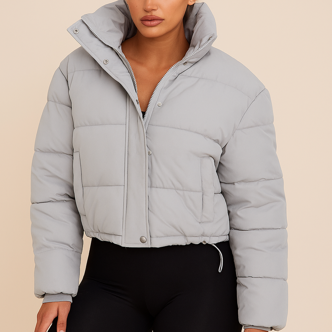 Stylowa Krótka Puchowa Kurtka | Na Zamek