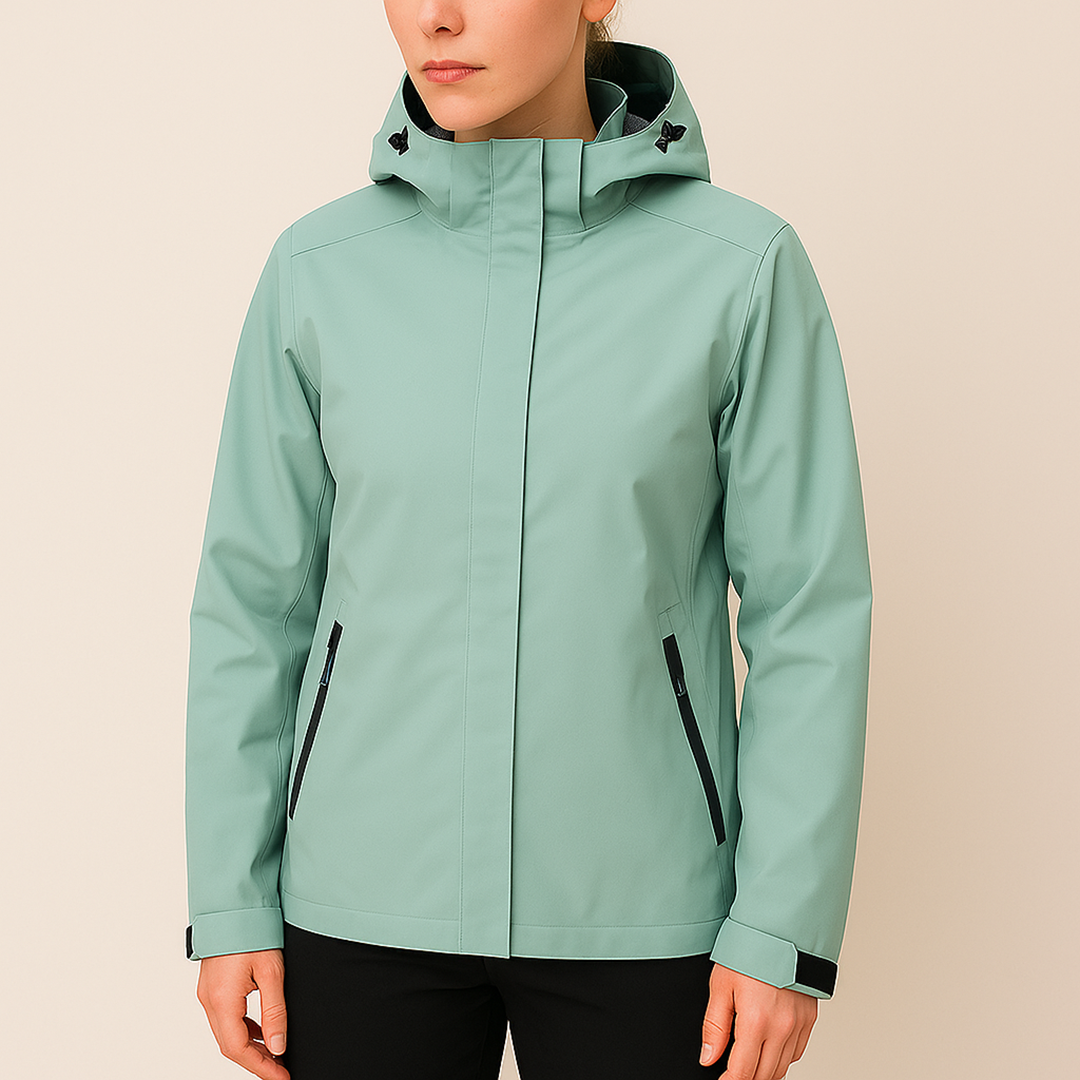 Damska Kurtka Przeciwdeszczowa Z Zamkiem | Z Kapturem