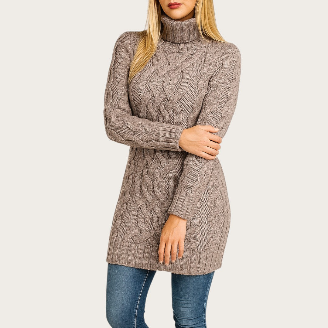 Oversize Damska Sukienka Dzianinowa | Długi Rękaw