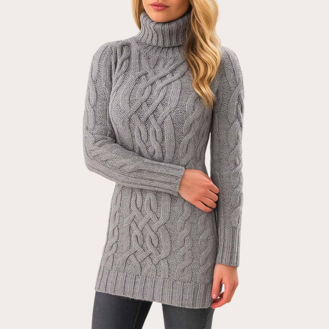 Oversize Damska Sukienka Dzianinowa | Długi Rękaw