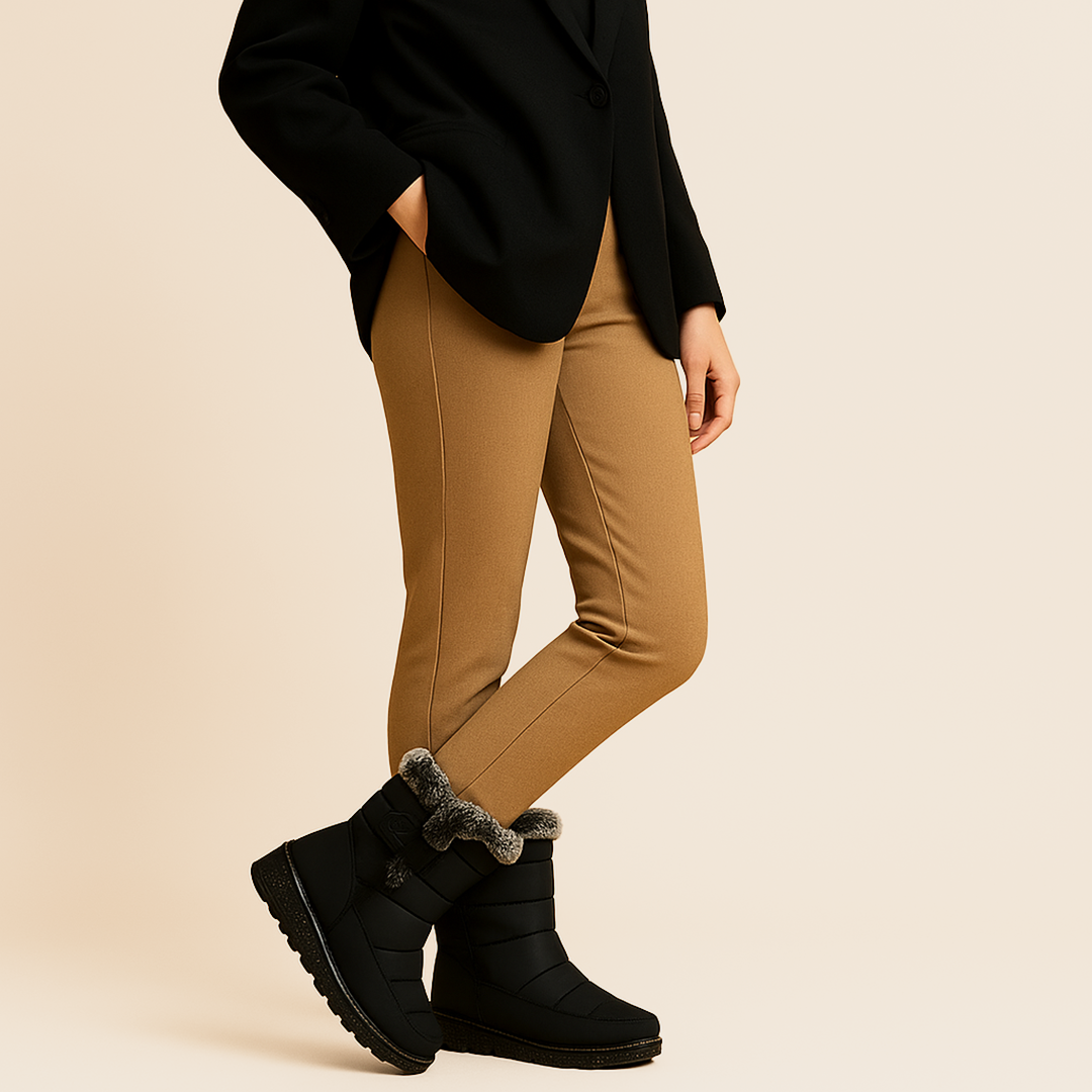 Damskie Zimowe Kozaki | Z Futrzanym Detalem