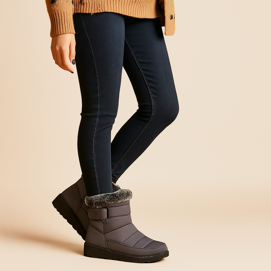 Damskie Zimowe Kozaki | Z Futrzanym Detalem