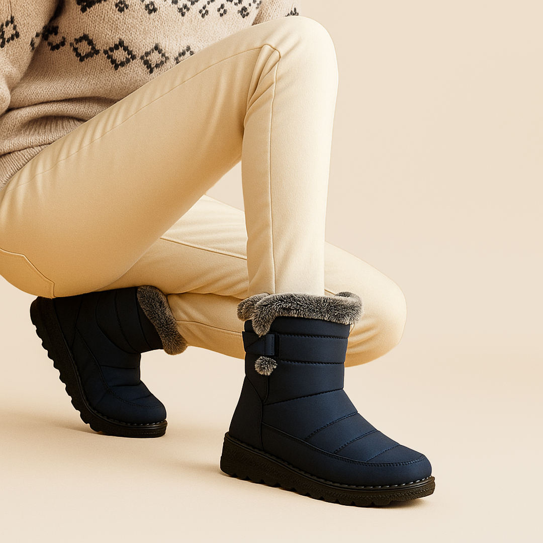 Damskie Zimowe Kozaki | Z Futrzanym Detalem